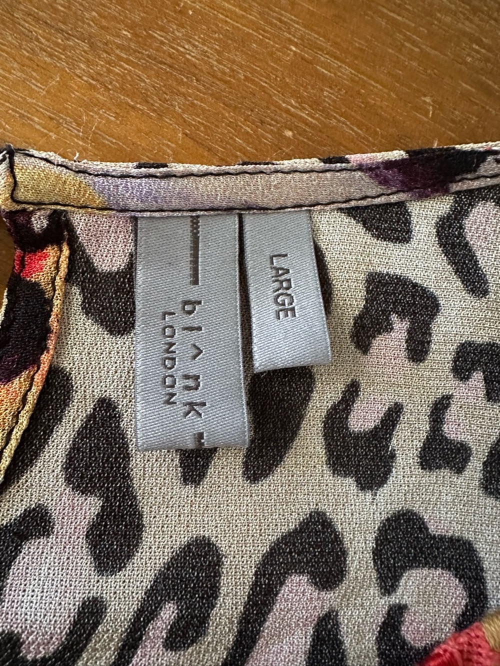 Anthropologie Bl^nk London Joelle Leopard Print Long-Sleeve Animal Print Top L - Picture 4 of 9